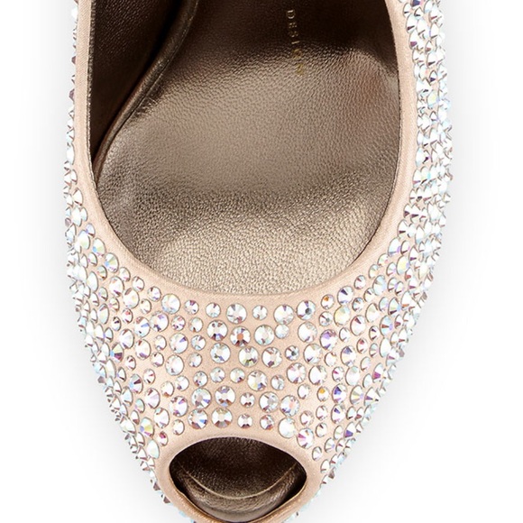 Giuseppe Zanotti Suede Crystal Peep Toe Platform - Picture 12 of 12